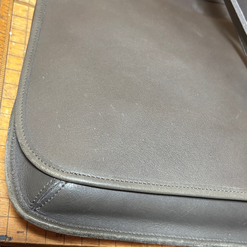 Coach Hippie Flap 9134 Vintage Grey Leather Shoulder Bag Crossbody Adj. Strap - Picture 7 of 17